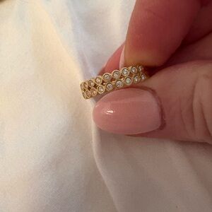 18k gold and natural diamond bony levy ring